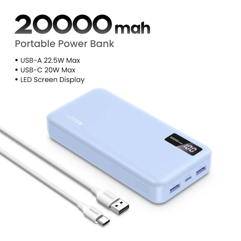 Variant image for Draagbare Powerbank 20000mAh met PD 20W Snelladen voor iPhone en Xiaomi – Compact Ontwerp en Meerdere Poorten-6