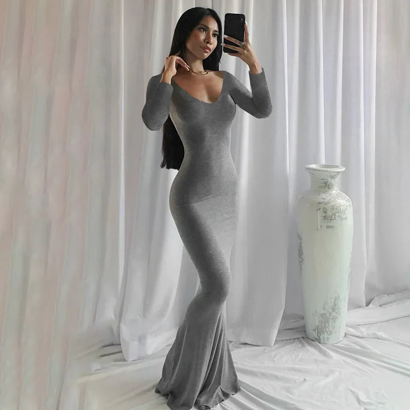 Aria zwarte bodycon maxi-jurk – sexy spaghettibandjes Y2K zomerse elegantie