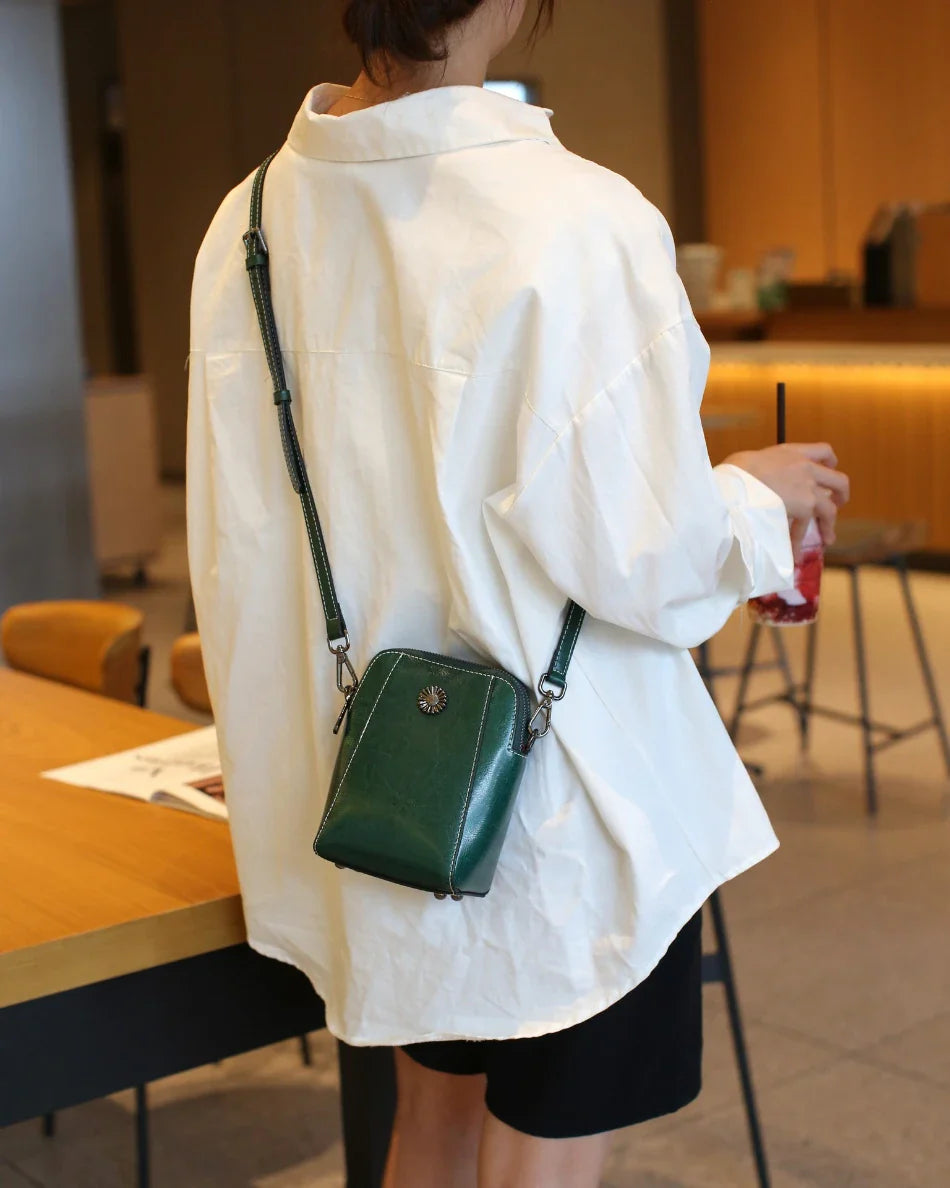 Retro leren crossbodytas™ | Stijlvolle schoudertas
