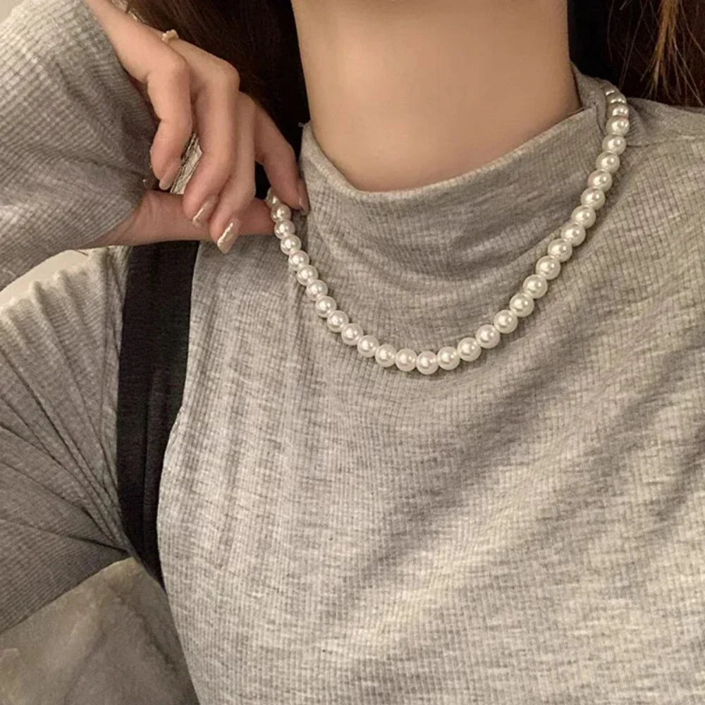 Nieuwe Eenvoudige Imitatie Zoetwaterparel Ketting