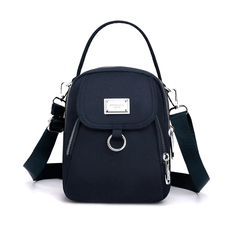 Duurzame nylon 3-laags mini-schoudertas