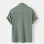Capri Zomer Heren Casual Shirt van Katoen met Korte Mouwen en Stijlvolle Pasvorm