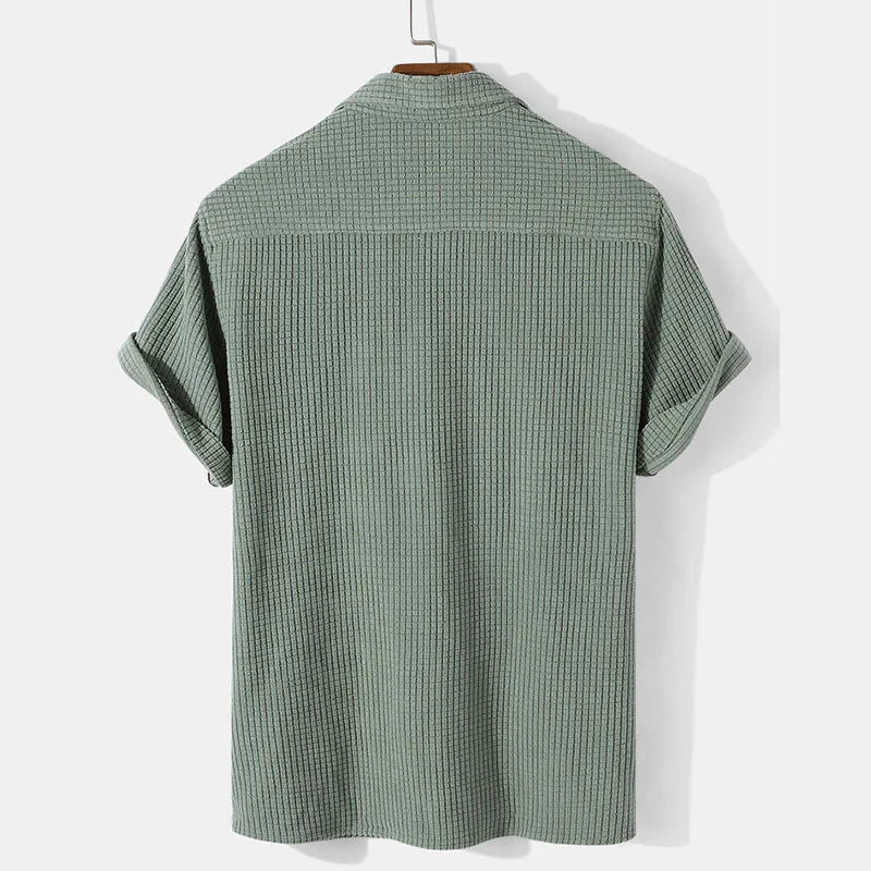 Capri Zomer Heren Casual Shirt van Katoen met Korte Mouwen en Stijlvolle Pasvorm