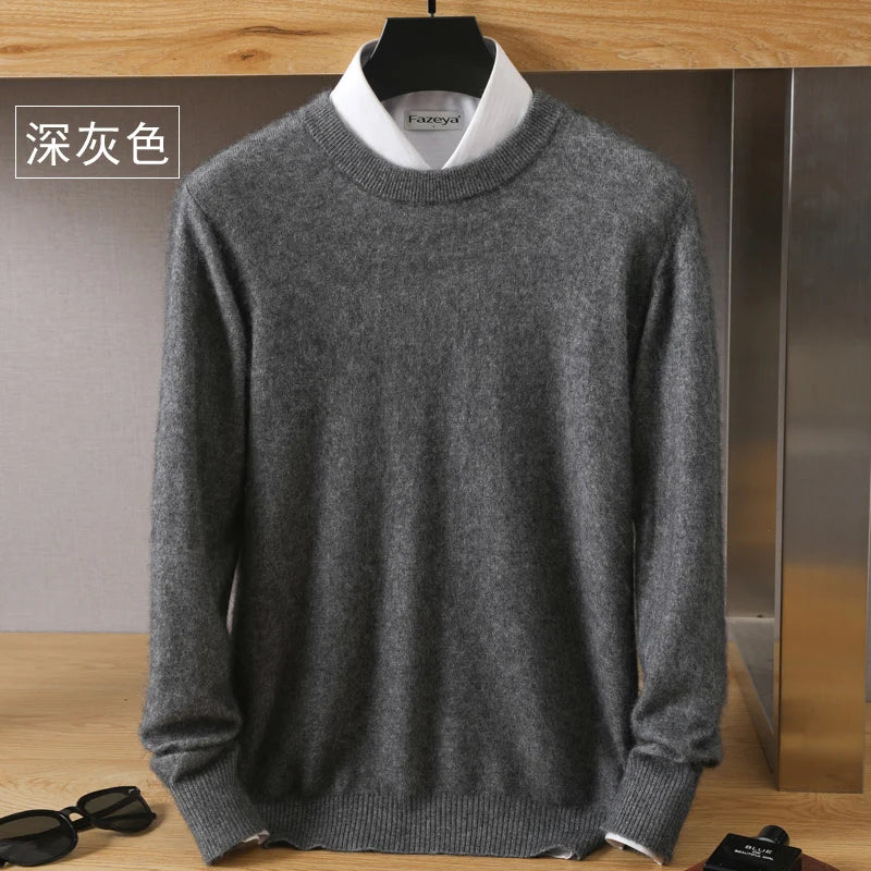 Leonard: Luxe 100% Pure Kasjmier Trui | Japanse Brei - O-Hals Pullover