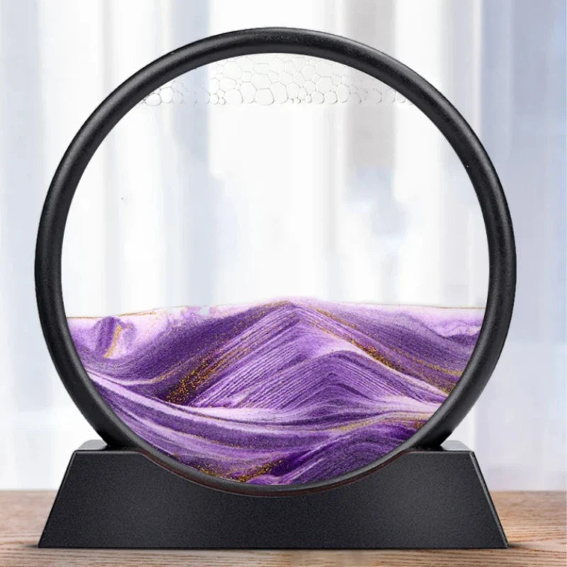 3D Bewegend Zand Kunstafbeelding | Diepzee Zandsculptuur Zandloper voor Ontspanning & Bureau Decor