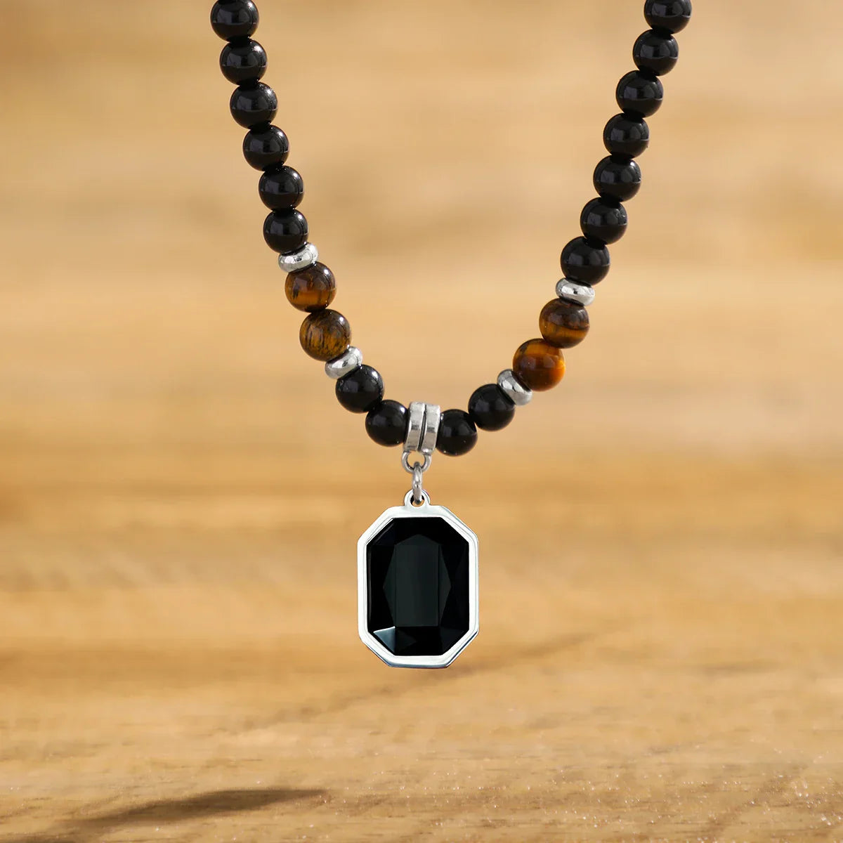Zwarte Onyx kralen ketting