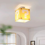 Gele Mario Vraagteken Plafondlamp voor Kinderkamer – Creatieve Plafonnière met Drie Kleurtemperaturen en E27 Fitting-1