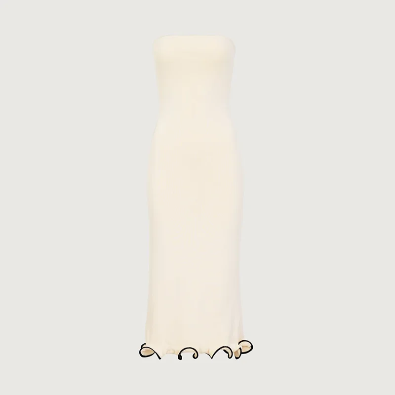 TARUXY "Sara" Gebreide Mini-jurk voor Dames - Elegante Contrastkleur Trui-jurk