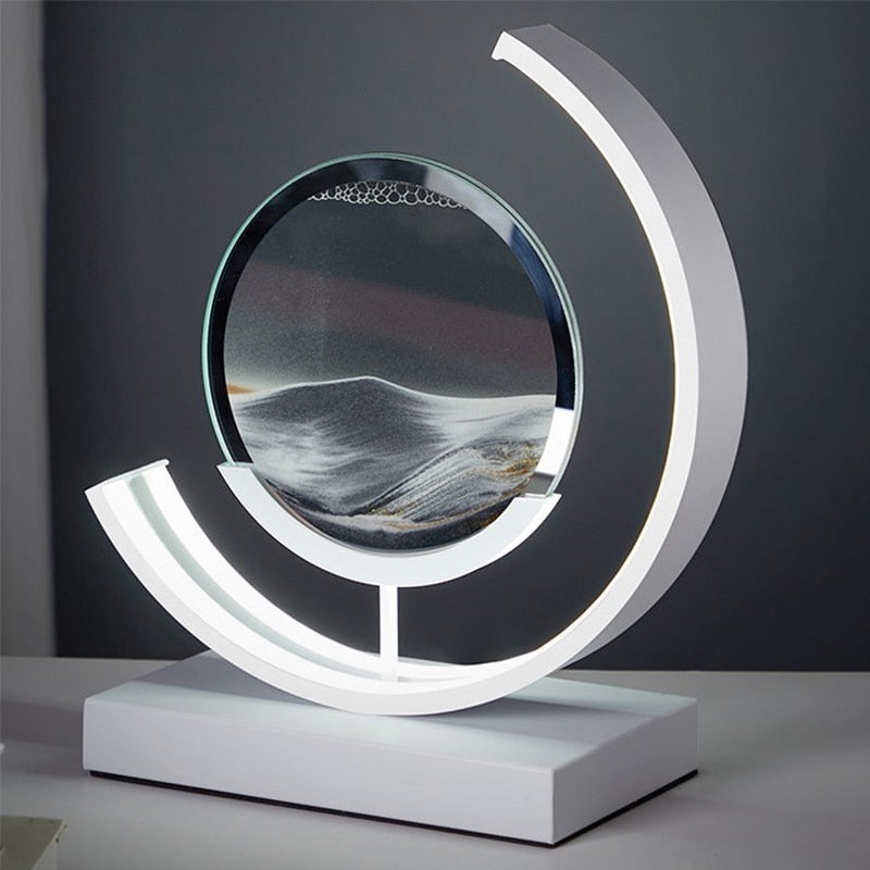 Quicksand Tafellamp Met Draaibaar Dynamisch 3D Zand En Zacht LED Licht Voor Sfeervolle Huisdecoratie En Oogbescherming