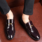 Heren Patenten Leren Loafers Instap Gepolijste Schoenen