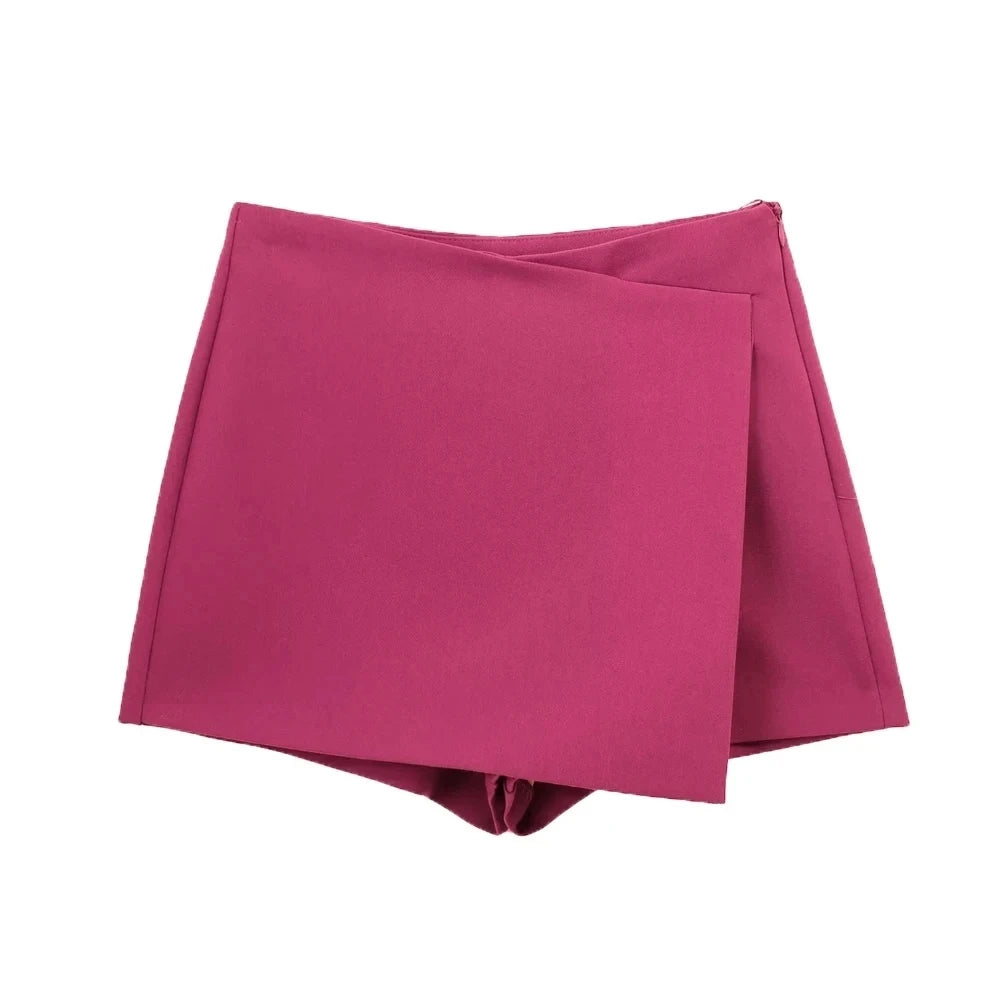 Variant image for Dames Skort Zwart Asymmetrisch Hoge Taille M Polyester-2