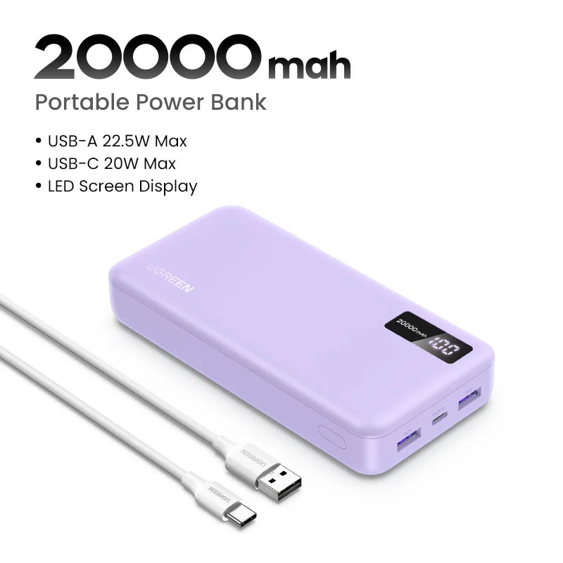 Variant image for Draagbare Powerbank 20000mAh met PD 20W Snelladen voor iPhone en Xiaomi – Compact Ontwerp en Meerdere Poorten-7