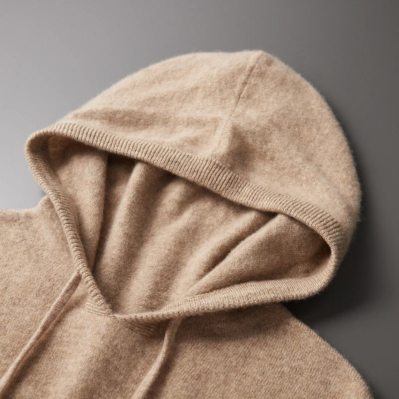 Micheal: Hoodie Sweater - 100% Merino Wol uit Australië: Gebreide Sweatshirt voor Herfst Winter