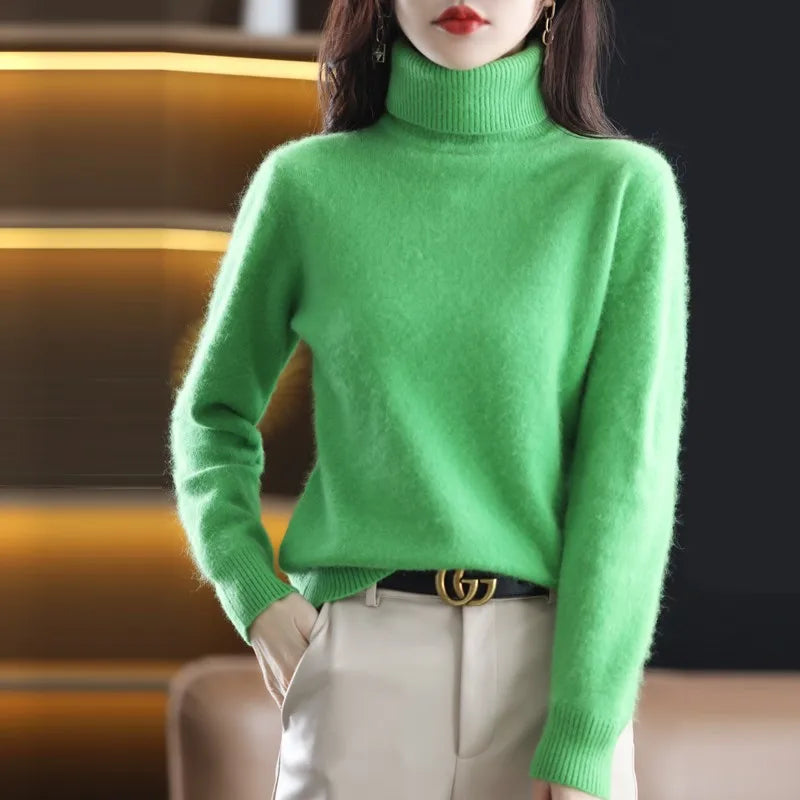 Sinead: Japanse gebreide 100% kasjmier coltrui voor vrouwen: herfst- en wintermust-have