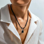 Zwarte Onyx kralen ketting