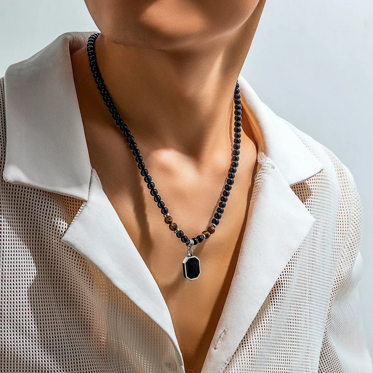 Zwarte Onyx kralen ketting