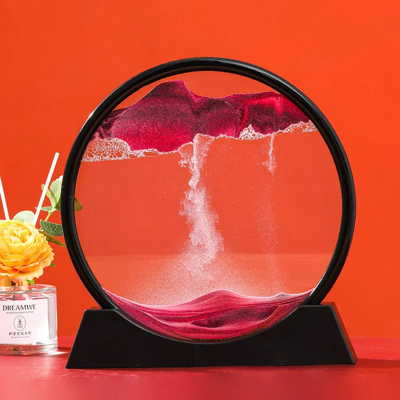 3D Bewegend Zand Kunst Foto Zandloper Drijfzand Ambachtelijk Stromend Zand
