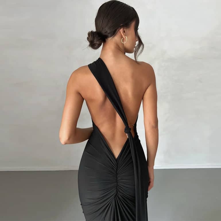 Evenement Klaar Schouder Maxi Jurk Voor Elegante Gelegenheden