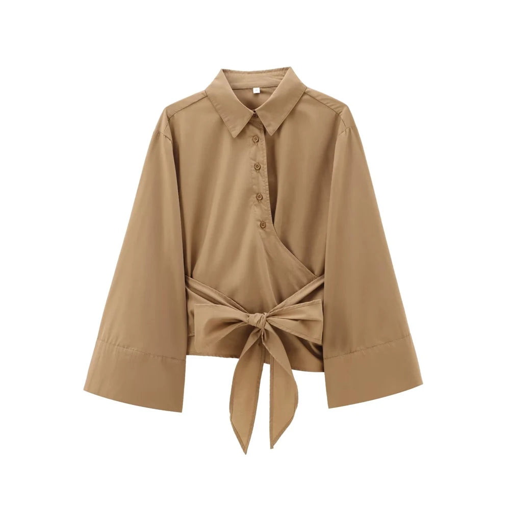 Variant image for Dames Blouse Zwart M Polyester met Lange Mouwen en Vlinderdas-5
