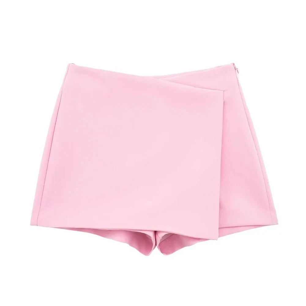 Variant image for Dames Skort Zwart Asymmetrisch Hoge Taille M Polyester-22