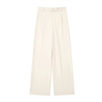 Variant image for Dames Wijd Been Broek Beige M Katoen Hoog Taille-10