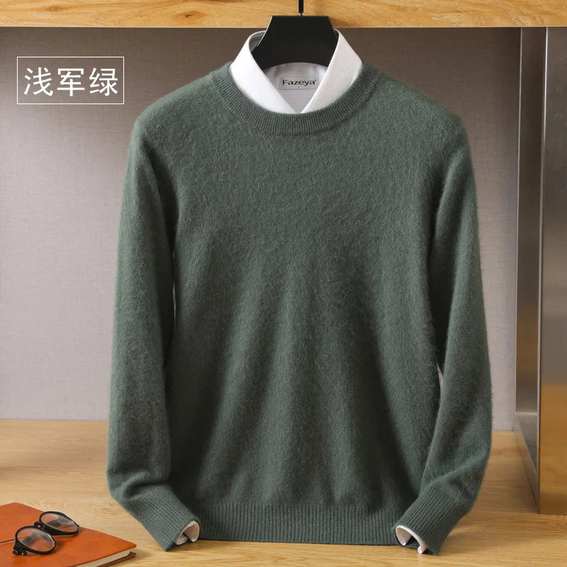 Leonard: Luxe 100% Pure Kasjmier Trui | Japanse Brei - O-Hals Pullover