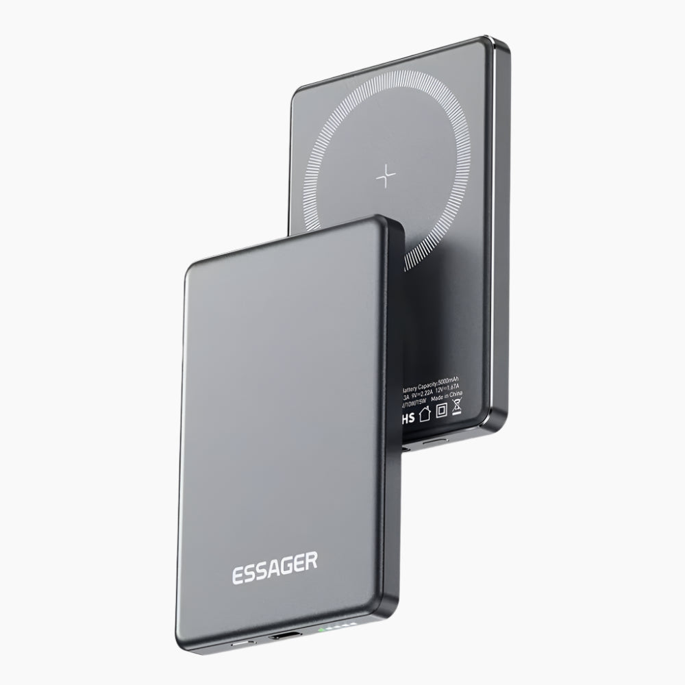 Draagbare MagSafe Powerbank 5000 mAh met Snelladen – Draadloze Externe Batterij voor iPhone 16, 15, 14 en 13-1
