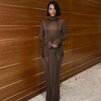Dulzura Elegante Rode Lange Mouwen Bodycon Jurk 2024