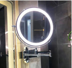 Zwarte oplaadbare LED-vergrotende spiegel voor make-up en badkamer-3