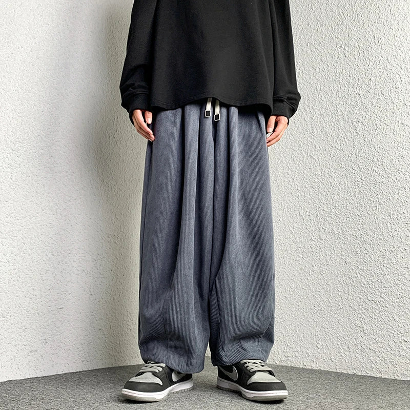 Urban Threads Comfortabele Corduroy Broek voor Dames met Hoge Taille en Ruime Pasvorm