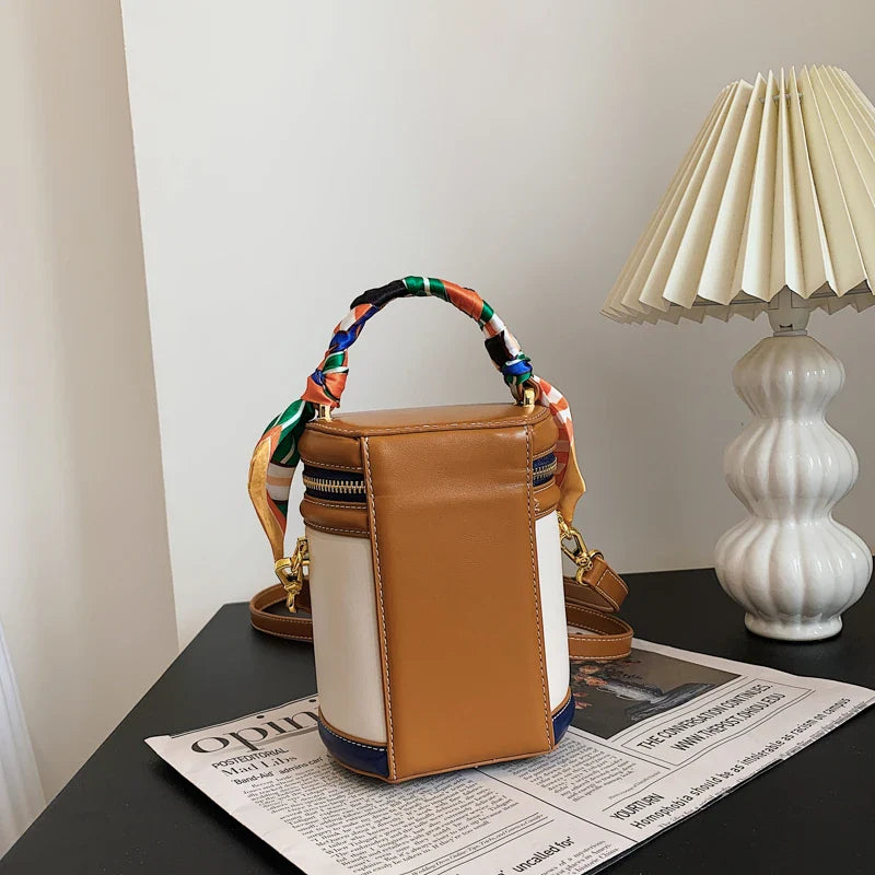 Chique cilinder-emmertas voor dames - Trendy crossbody- en one-shoulder-stijl