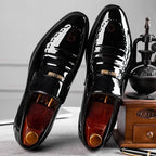 Heren Patenten Leren Loafers Instap Gepolijste Schoenen