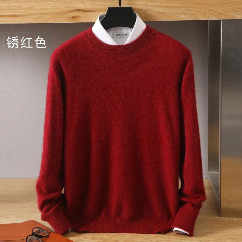 Leonard: Luxe 100% Pure Kasjmier Trui | Japanse Brei - O-Hals Pullover