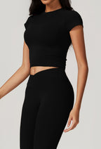 Twee-delige Crop Top en Flare Pant Leggings Set