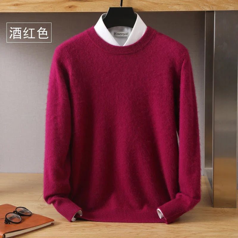 Leonard: Luxe 100% Pure Kasjmier Trui | Japanse Brei - O-Hals Pullover