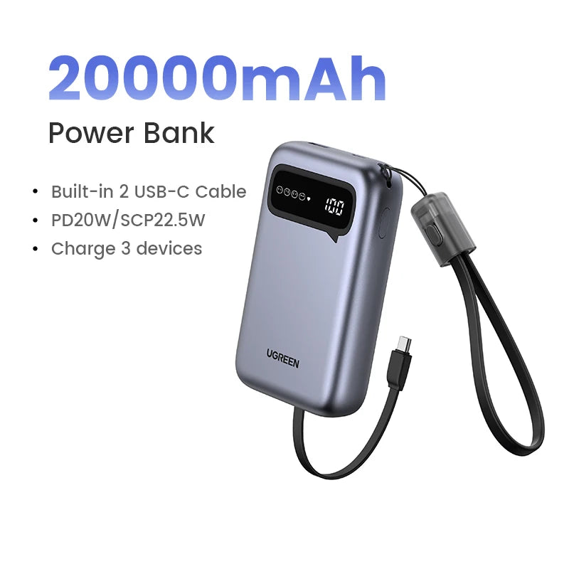 Variant image for Draagbare Powerbank 20000mAh met PD 20W Snelladen voor iPhone en Xiaomi – Compact Ontwerp en Meerdere Poorten-5