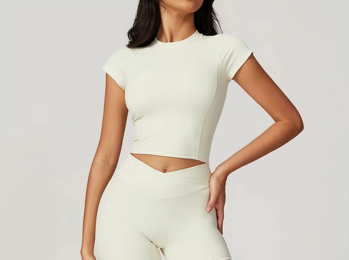 Twee-delige Crop Top en Flare Pant Leggings Set