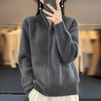 100% Pure Wol Rits Cardigan/Trui voor vrouwen