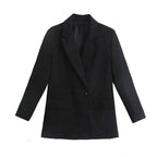 Variant image for Dames Blazer Groen M Katoen Vintage Met Dubbele Knoopsluiting-1