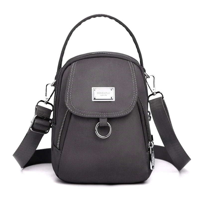Duurzame nylon 3-laags mini-schoudertas