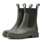 Sandra's Rainy Day Platform Boots - Waterdichte halfhoge damesregenschoenen