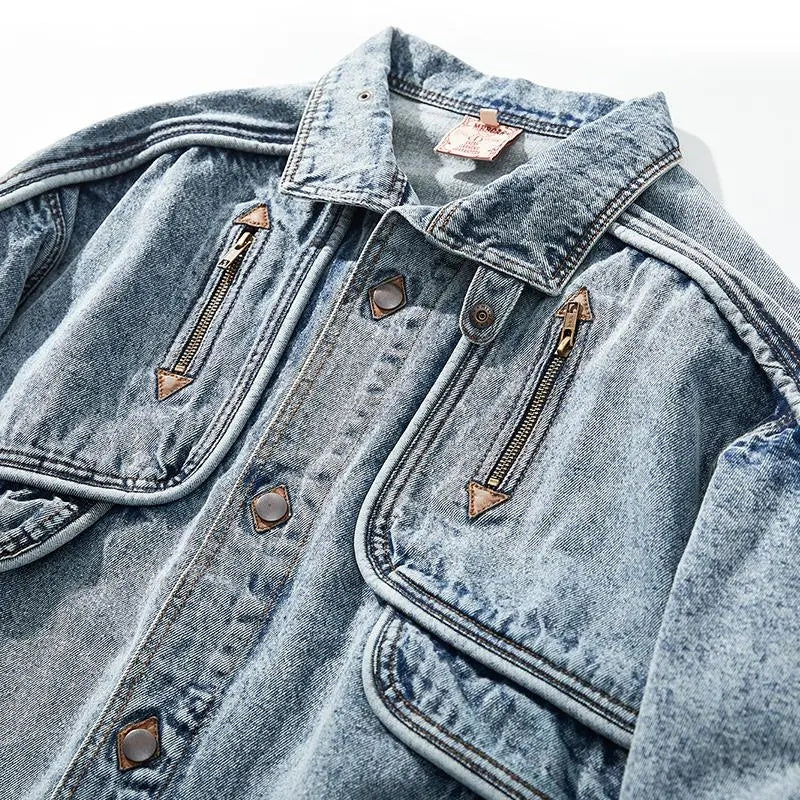 Heren Vintage Denim Jack met Klassieke Pasvorm en Duurzaam Materiaal voor Casual en Trendy Looks