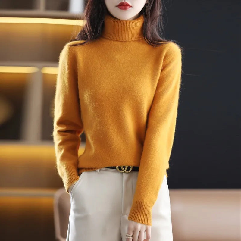 Sinead: Japanse gebreide 100% kasjmier coltrui voor vrouwen: herfst- en wintermust-have