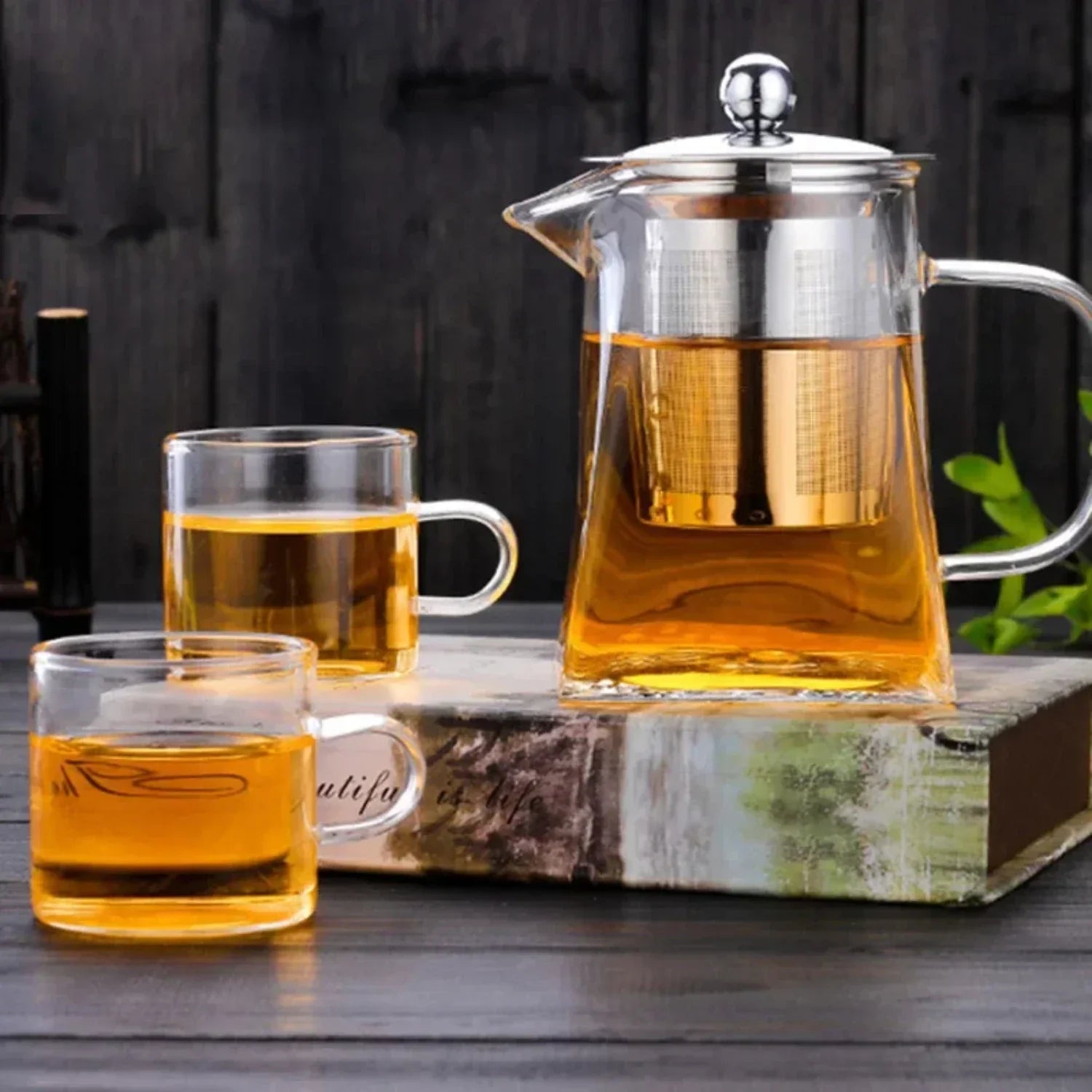 Elegante Glazen Theepot en Waterkoker Maker met Infuser – Perfect Gesteepte Theeset voor Keuken, Eten en Thuisgebruik
