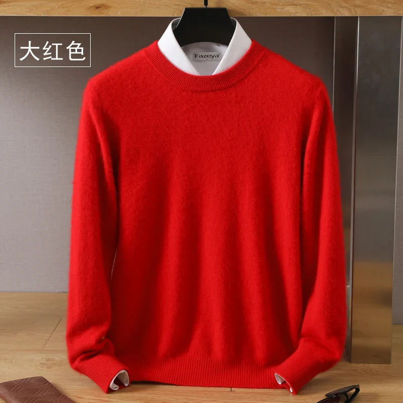 Leonard: Luxe 100% Pure Kasjmier Trui | Japanse Brei - O-Hals Pullover