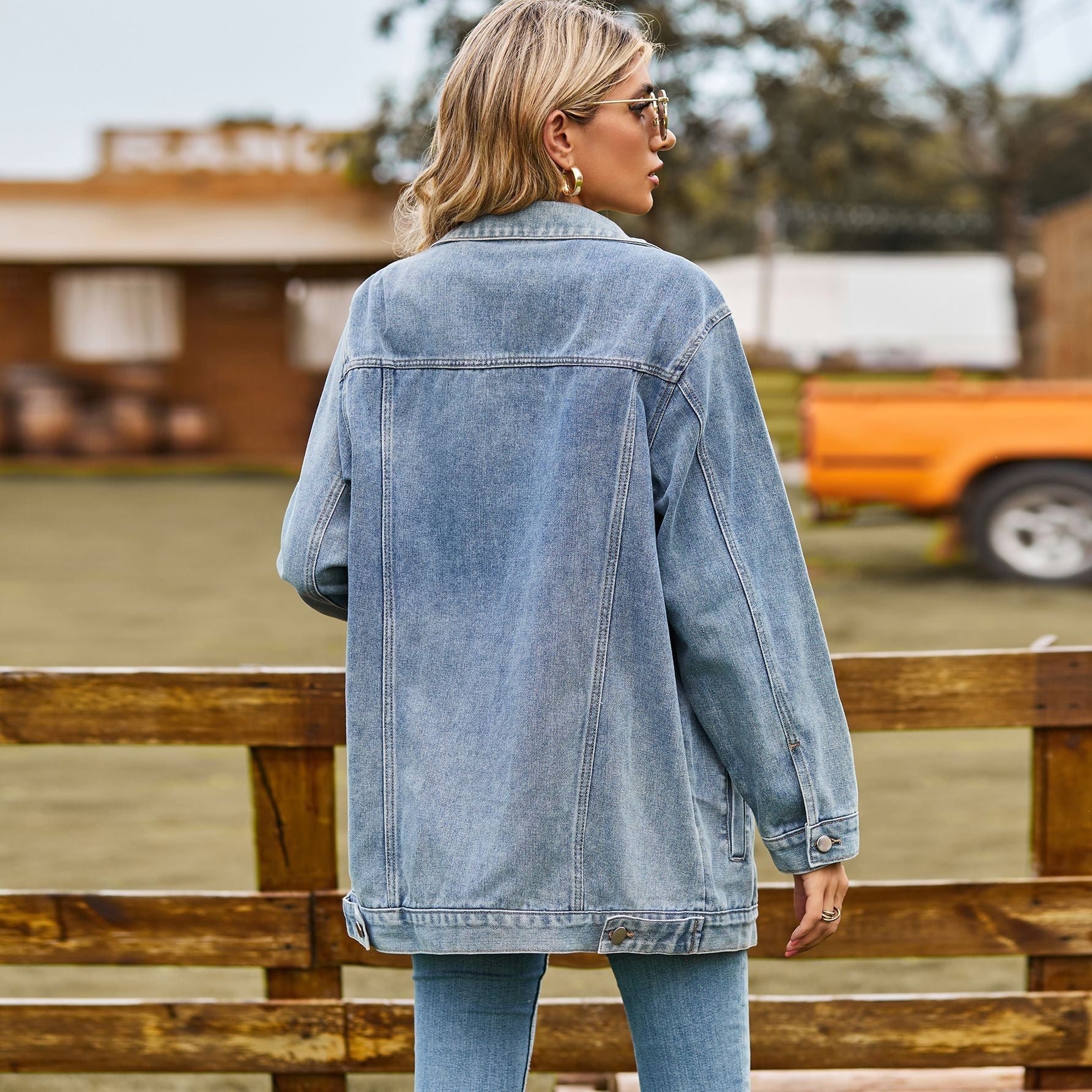 Dames Vintage Spijkerjas - Amerikaanse stijl met knoopsluiting