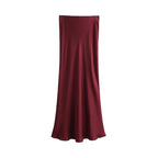 Variant image for Dames Midi Rok Zwart M Satijn Hoog Taille-5