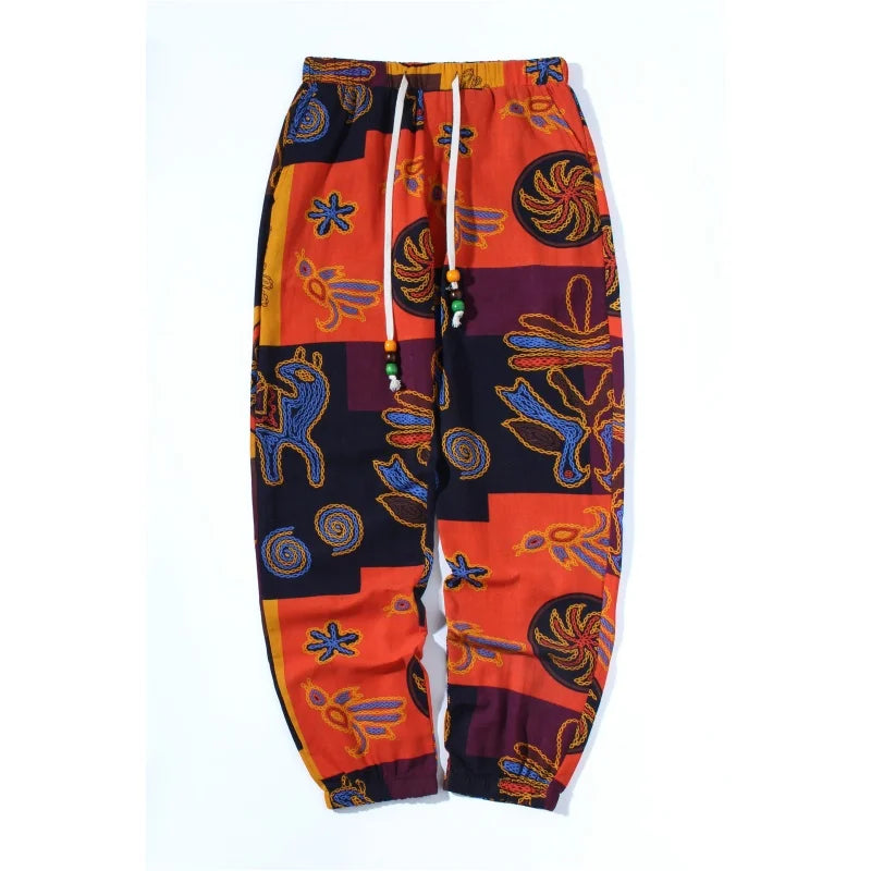 Variant image for Heren Joggingbroek Katoenmengsel Boho Tribal Print Korte Sweatpants-2