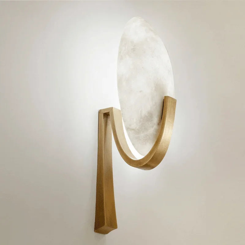 LuxeNord - Moderne Postmoderne Wandlamp van Koper en Marmer met LED Verlichting
