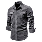 Aiopeseon 100% katoenen corduroy overhemd